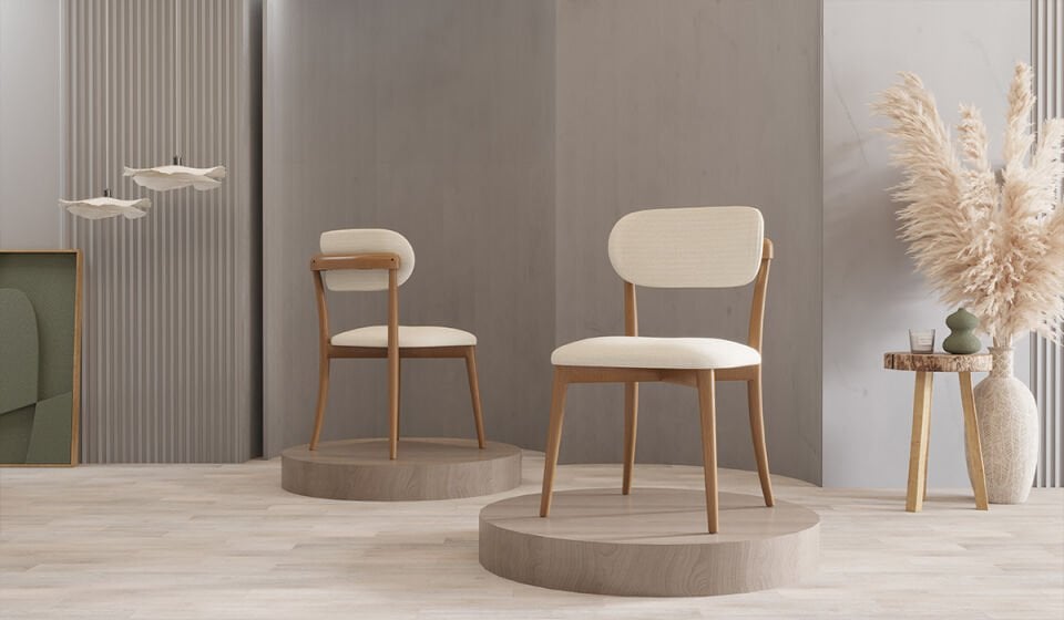 Bohem Plus Masa + 6 Adet Sandalye Takımı - Ceviz Sandalye
