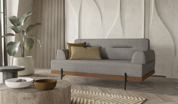 Linen İkili Koltuk Gri