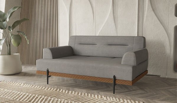 Linen İkili Koltuk Gri