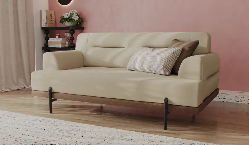 Linen İkili Koltuk Krem