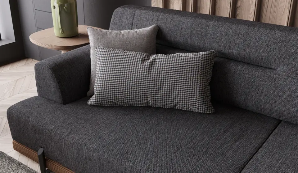 Linen Üçlü Koltuk Antrasit 