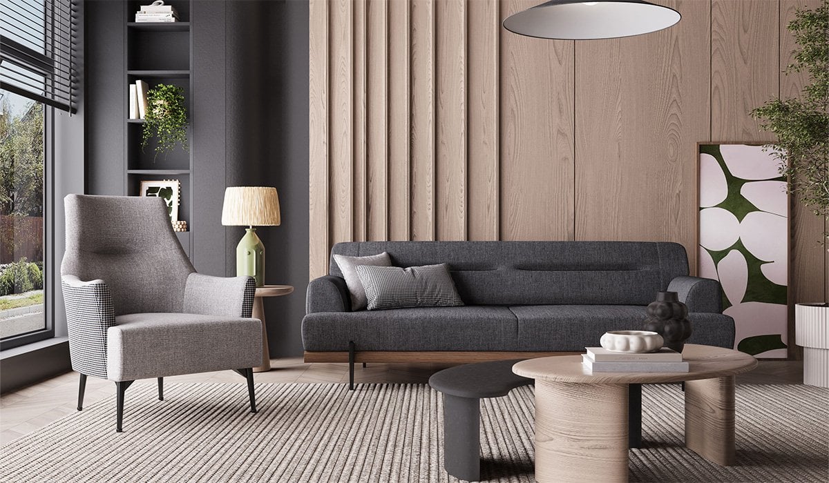 Linen Koltuk Takımı - Antrasit