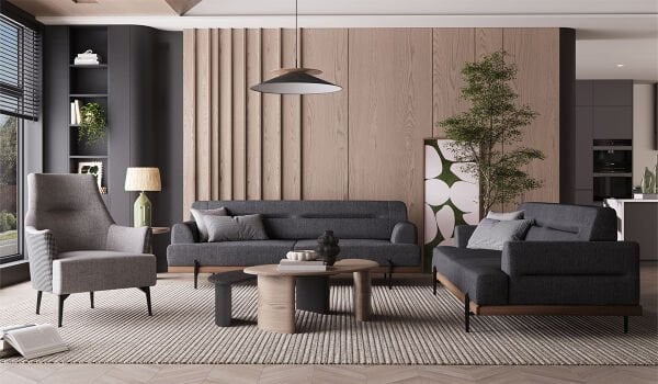 Linen Koltuk Takımı - Antrasit