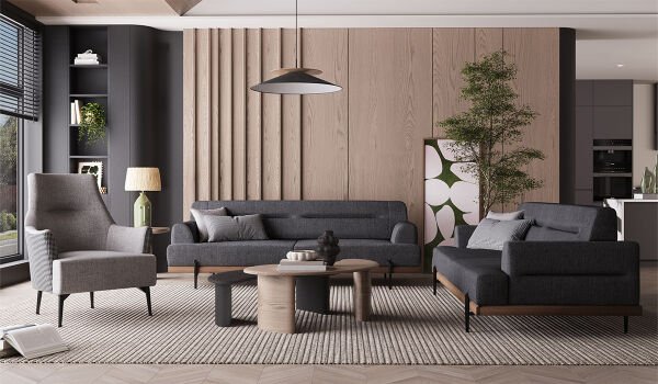 Linen Koltuk Takımı - Antrasit