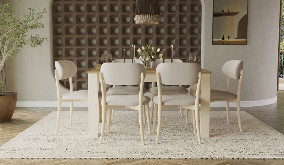 Eco Bohem Masa + 6 Adet Sandalye Takımı - Aytaşı