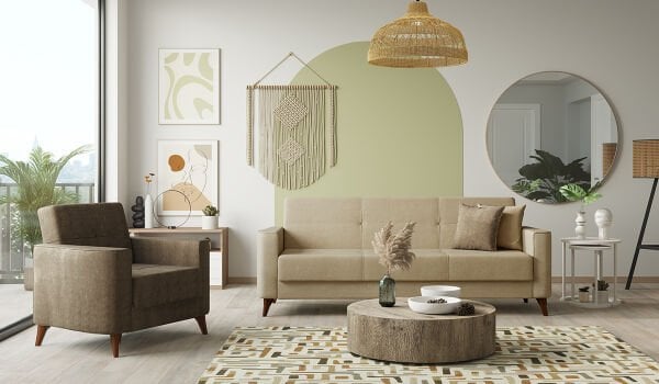 Star Koltuk Takımı - Krem-Kahve