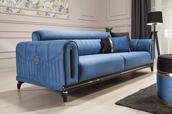 Bella Üçlü Koltuk Mavi