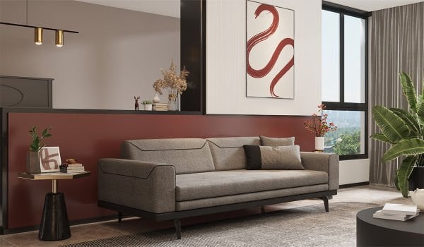 Arya Koltuk Takımı - Gri Üçlü Koltuk