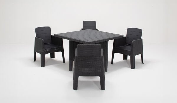 Apex Bahçe Oturma Grubu (Mindersiz) Antrasit