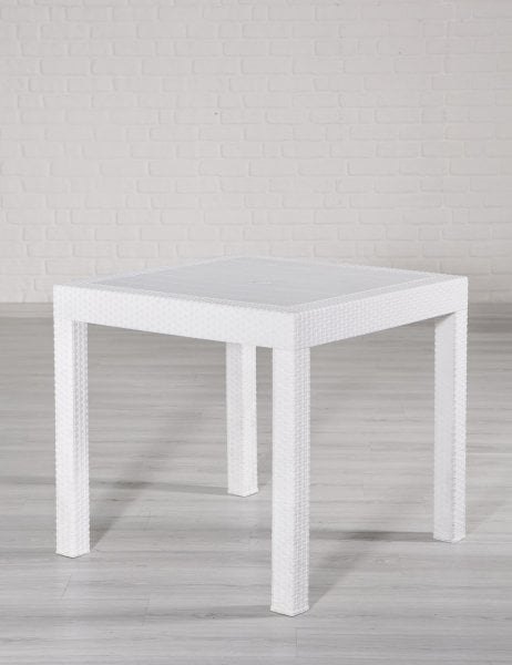 Rattan 4 Kişilik Masa Takımı Beyaz