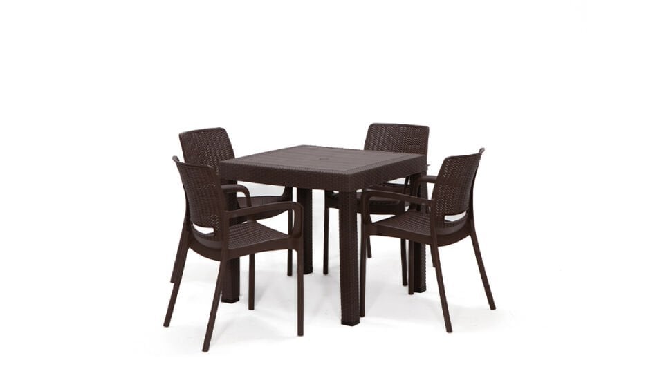 Rattan Kollu Masa Takımı Antrasit