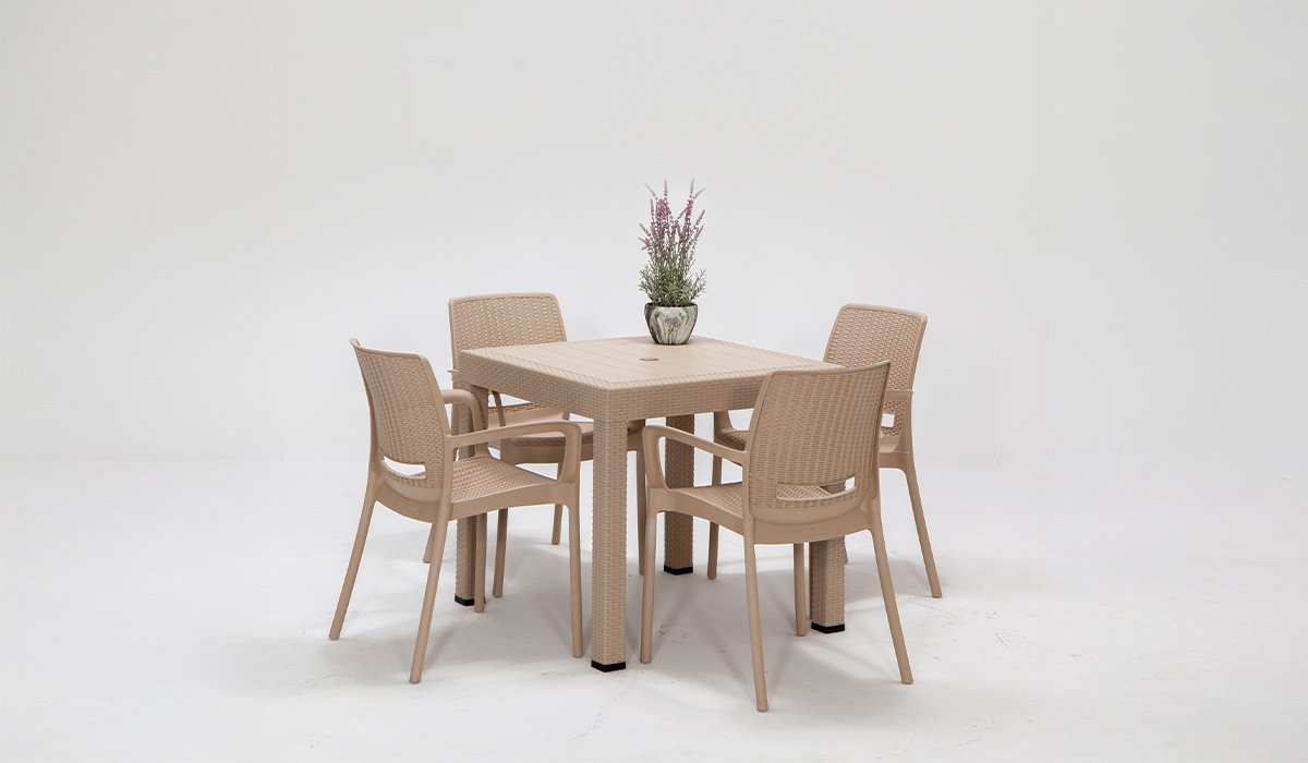 Rattan Kollu Masa Takımı Cappucino