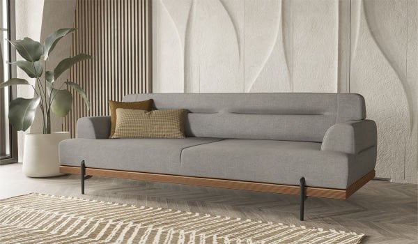 Linen Üçlü Koltuk Gri