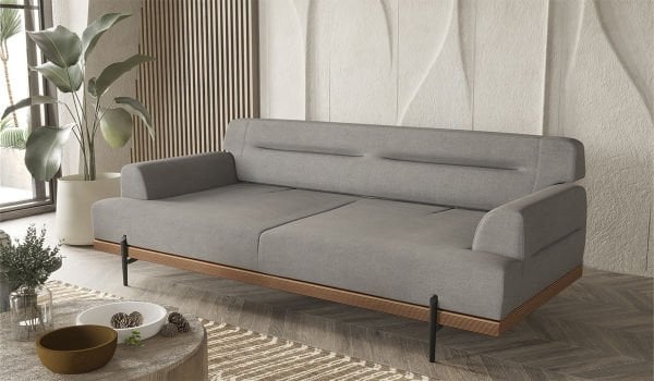 Linen Üçlü Koltuk Gri