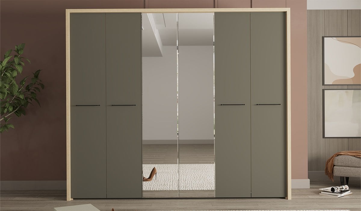 Milano 6 Kapaklı Aynalı Gardırop