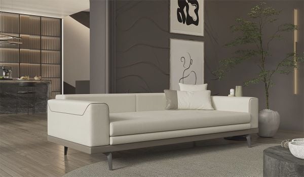 Arya Üçlü Koltuk - Krem