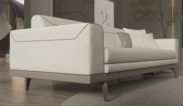 Arya Üçlü Koltuk - Krem