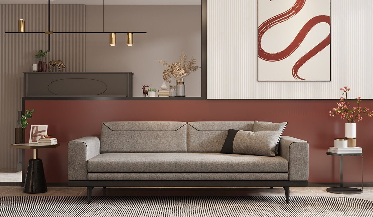 Arya Üçlü Koltuk - Gri