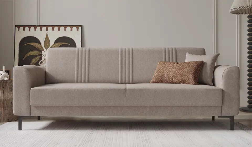 Rio Üçlü Koltuk - Krem (Kampanyalı)