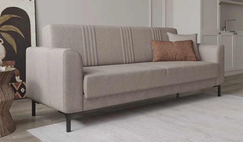 Rio Üçlü Koltuk - Krem (Kampanyalı)