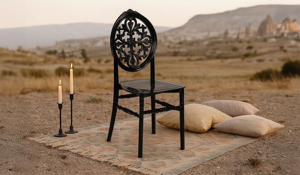 4 Adet Venüs Sandalye-Siyah (Kampanyalı)