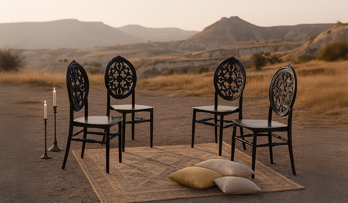 4 Adet Venüs Sandalye-Siyah (Kampanyalı)