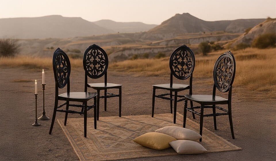 4 Adet Venüs Sandalye-Siyah (Kampanyalı)