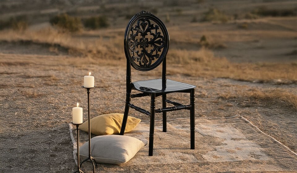 4 Adet Venüs Sandalye-Siyah (Kampanyalı)