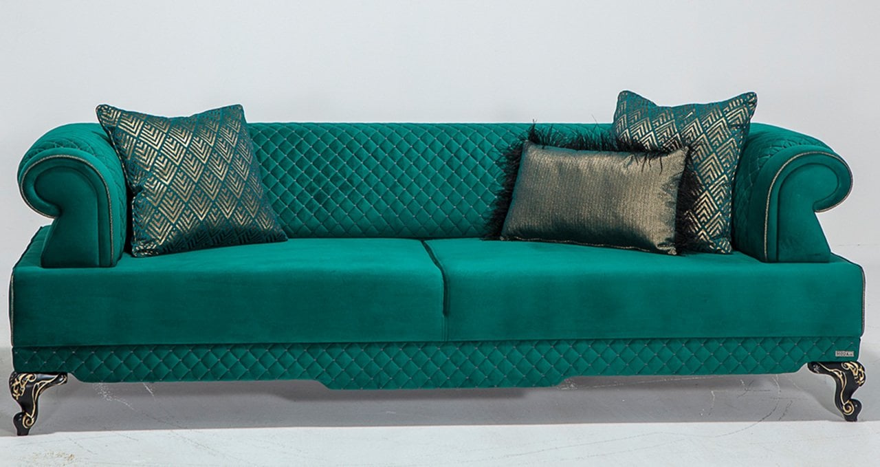 Hürrem Üçlü Koltuk Yeşil