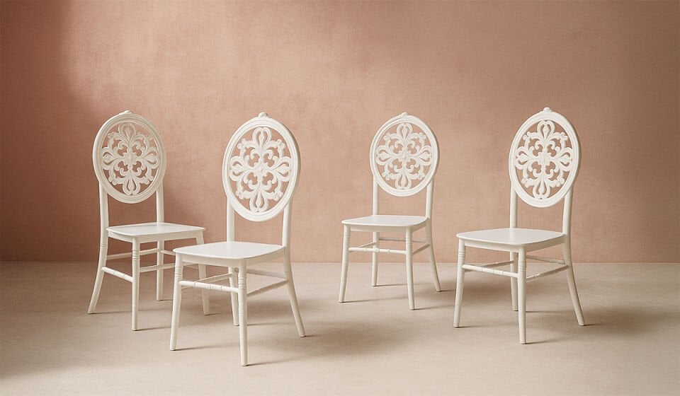 4 Adet Venüs Sandalye-Beyaz (Online'a Özel)