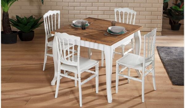 4 Adet Napolyon Sandalye - Beyaz (Kampanyalı)