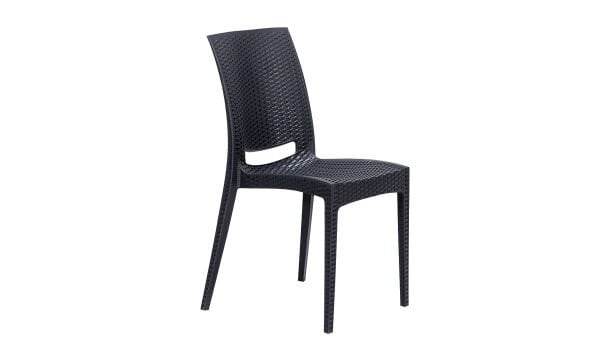 4 Adet Rattan Sandalye - Antrasit (Kampanyalı)