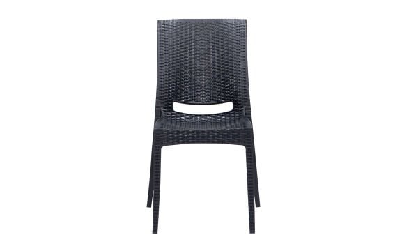 4 Adet Rattan Sandalye - Antrasit (Kampanyalı)
