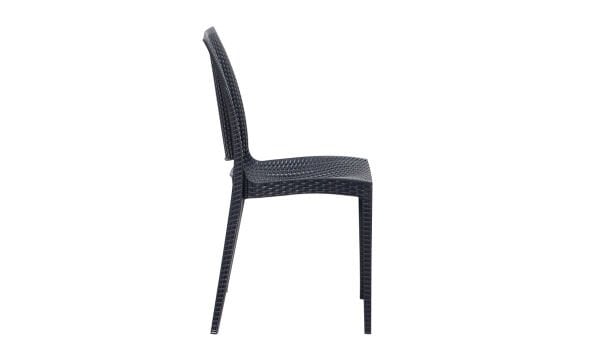 4 Adet Rattan Sandalye - Antrasit (Kampanyalı)