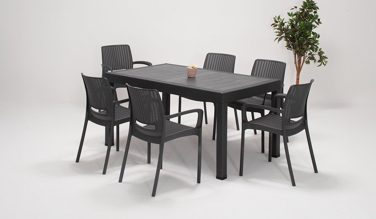 Rattan Large Viva Kollu Masa Takımı (Online'a Özel)