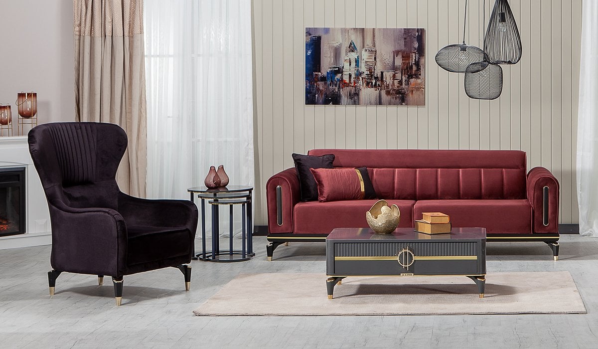 Bella Koltuk Takımı - Bordo