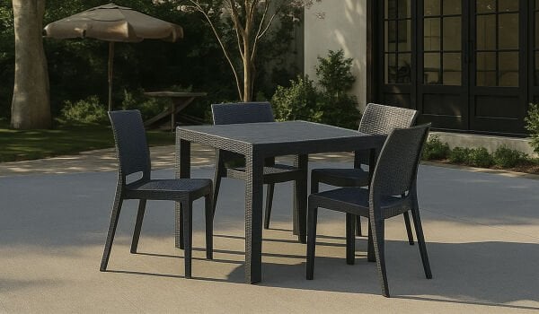 Rattan 80*80 Kolsuz Camsız Set (4 Kişilik) (Kampanyalı)
