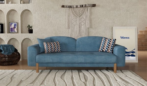 Bohem Plus Üçlü Koltuk Mavi