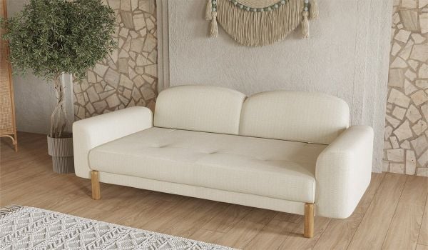 Bohem Plus Üçlü Koltuk Krem
