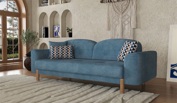 Bohem Plus Üçlü Koltuk Mavi