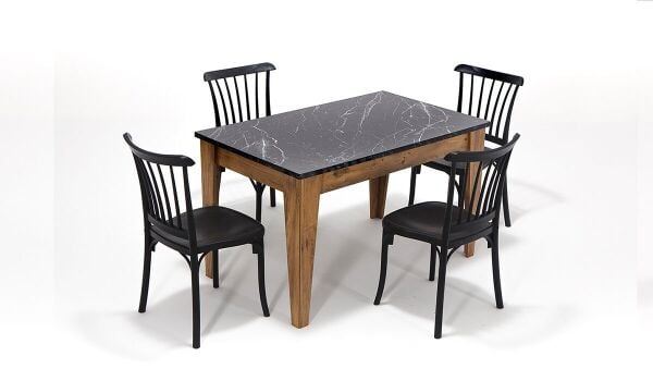 Avrupa + Violet Mutfak Masa Takımı - Siyah (Kampanyalı)