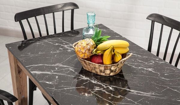 Avrupa + Violet Mutfak Masa Takımı - Siyah (Online'a Özel)