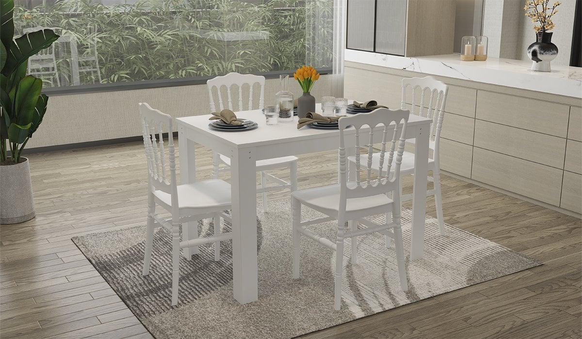 Arda Masa - 4 Adet Napolyon Sandalye - Beyaz (Kampanyalı)