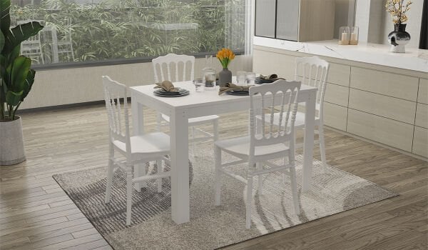 Arda Masa - 4 Adet Napolyon Sandalye - Beyaz (Kampanyalı)