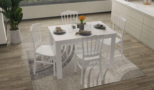 Arda Masa - 4 Adet Napolyon Sandalye - Beyaz (Kampanyalı)