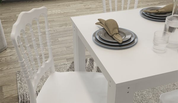 Arda Masa - 4 Adet Napolyon Sandalye - Beyaz (Kampanyalı)
