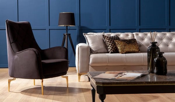 Vivaldi Koltuk Takımı - Gri-Gold Ayak