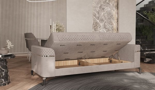 Veyron Koltuk Takımı - Gri Sabit Berjer