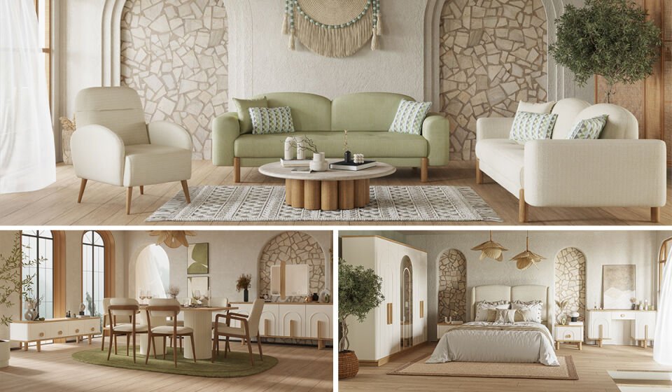 Bohem Plus Düğün Paketi (Yatak+Karyola Hediye!)