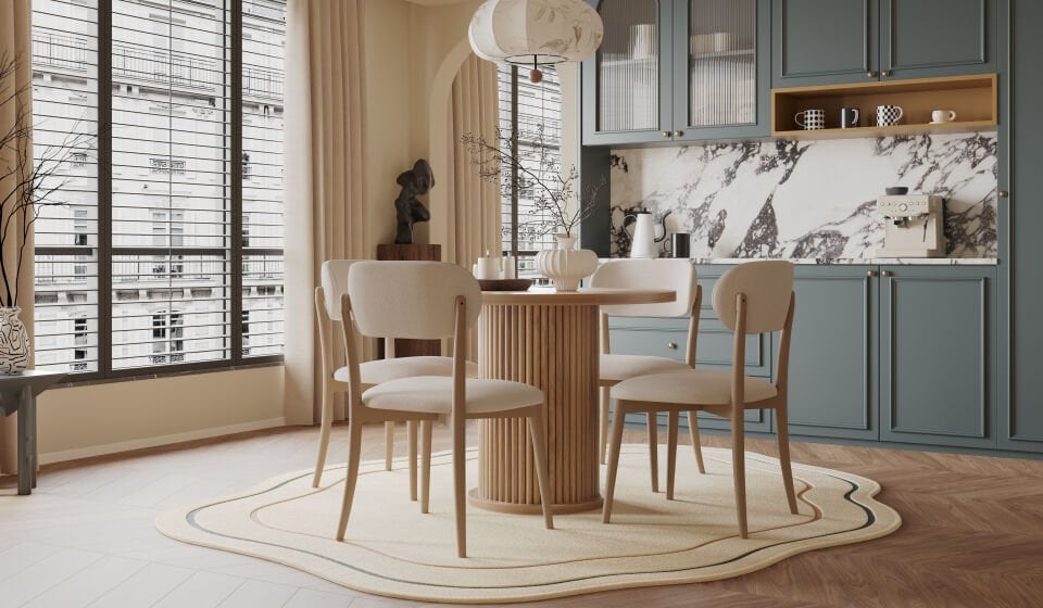 Bohem Mutfak Masa Seti - Ceviz